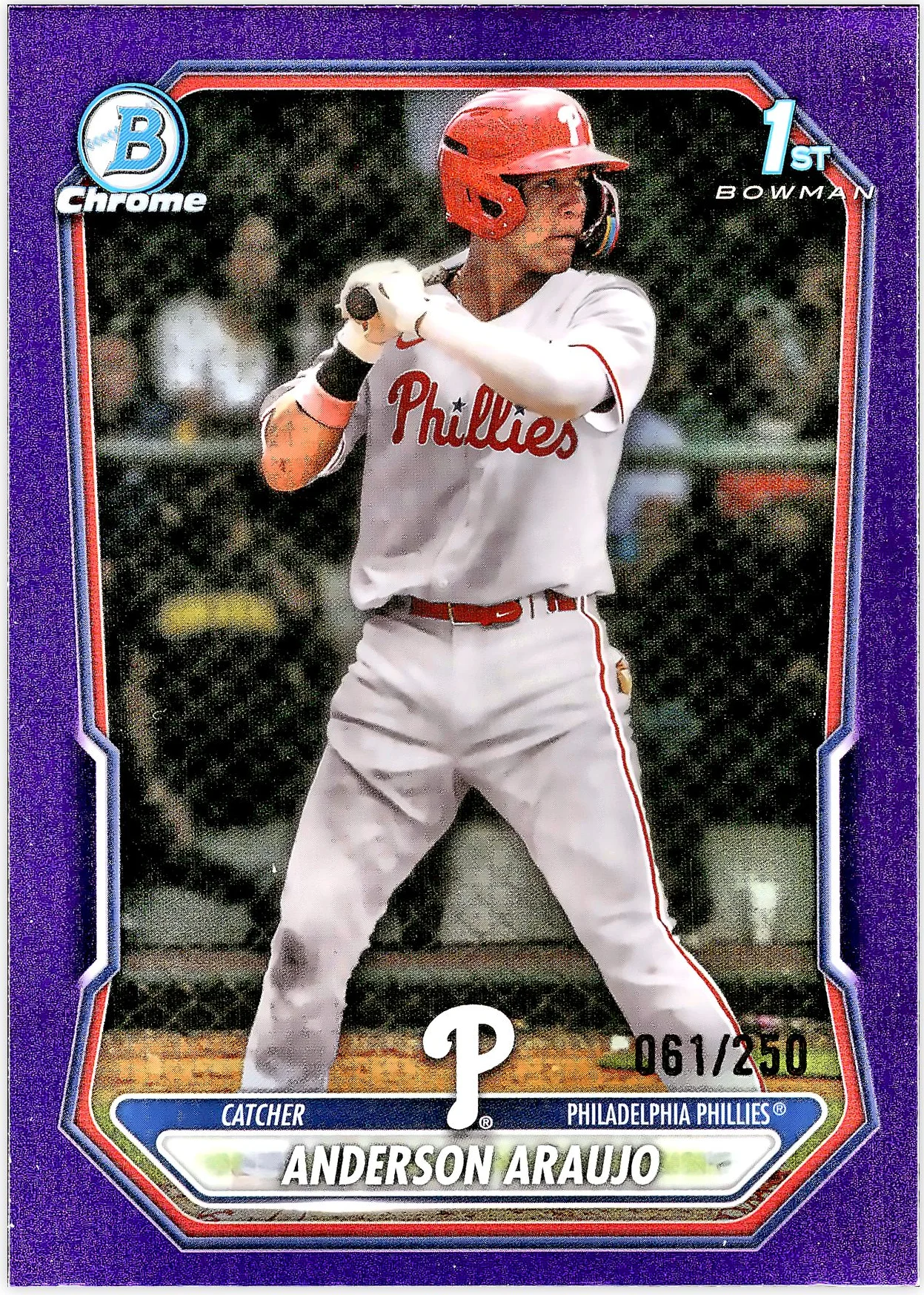 Anderson Araujo #BCP-8 Purple Refractor /250 2026 Bowman Chrome baseball card - Front