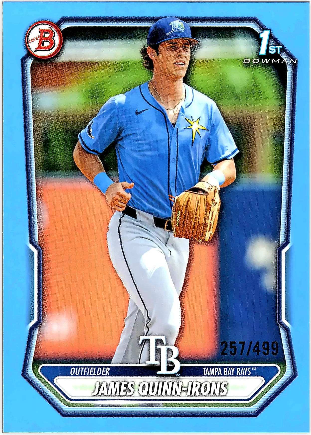 James Quinn-Irons #BP-4 Sky Blue Border /499 2026 Bowman baseball card - Front