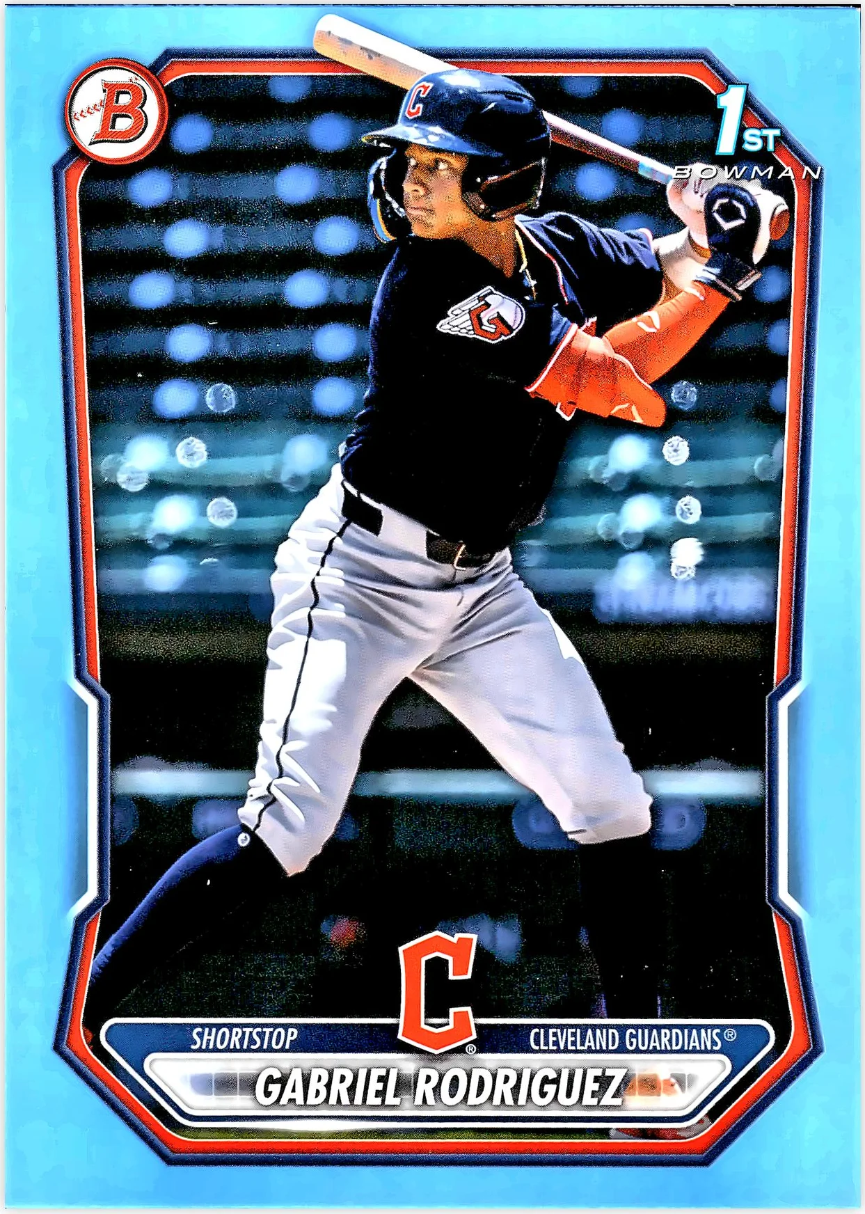 Gabriel Rodriguez #BP-118 Sky Blue Border /499 2026 Bowman baseball card - Front