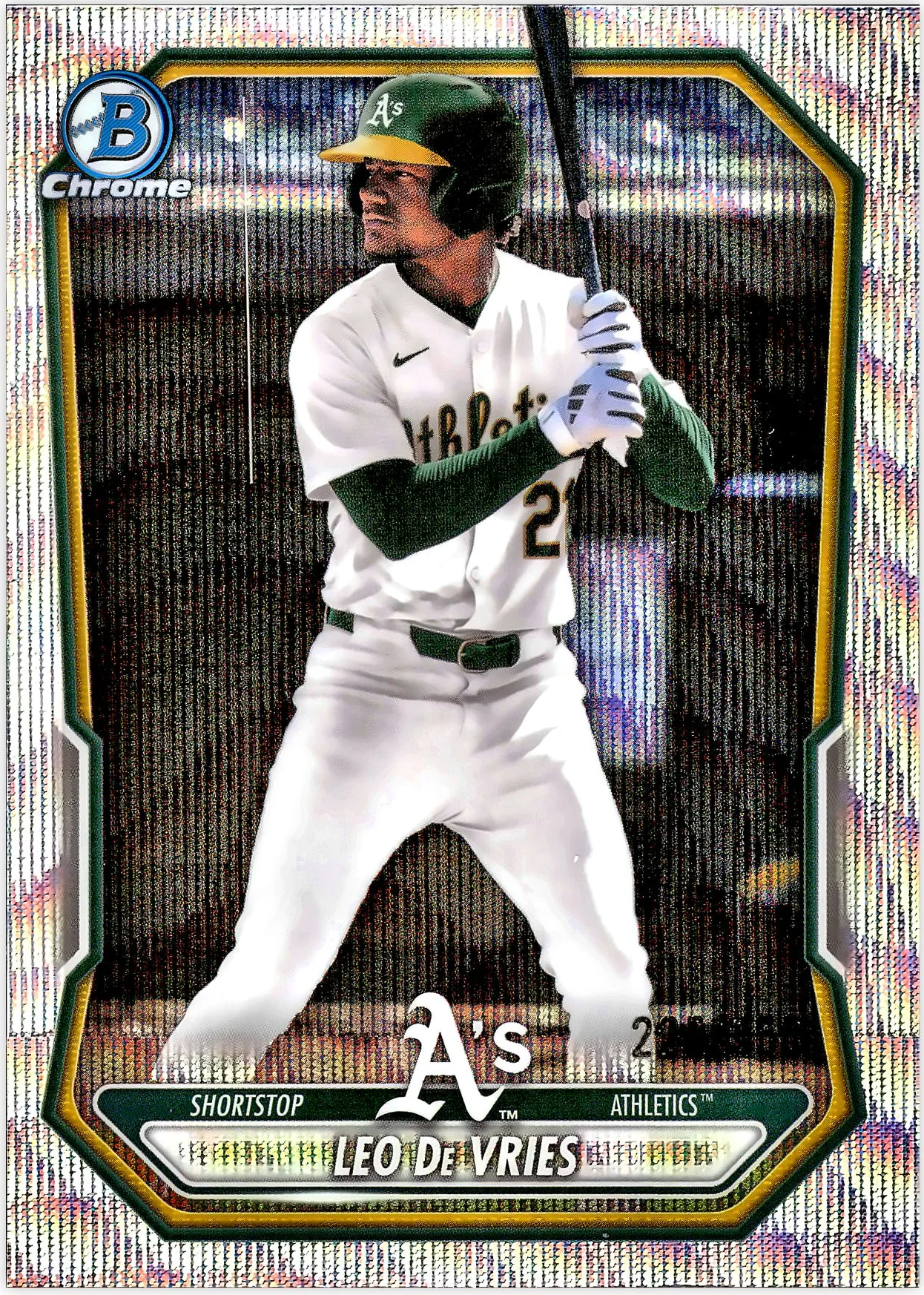 Leo De Vries #BCP-63 Wave Refractor /350 2026 Bowman Chrome baseball card - Front
