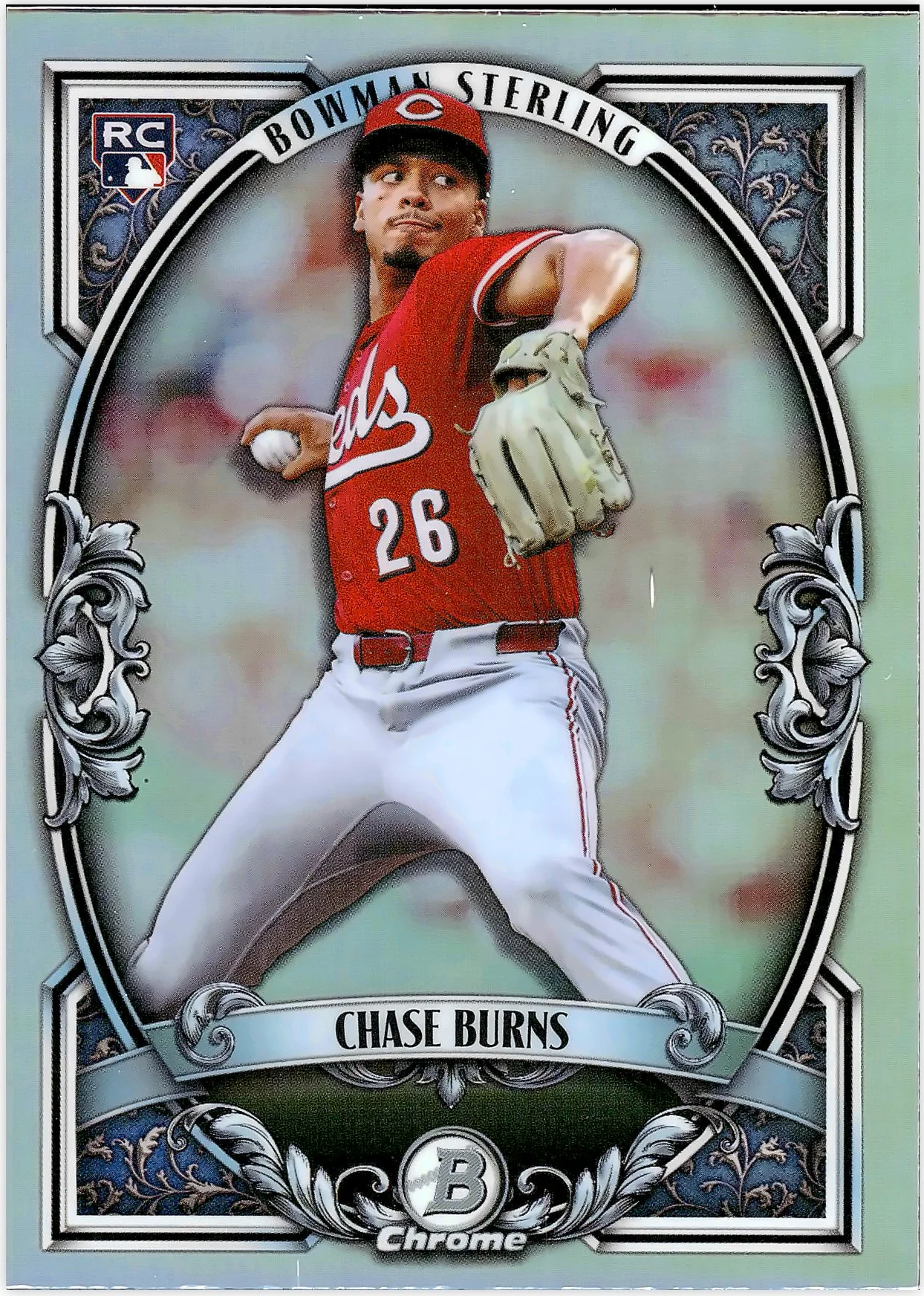 Chase Burns #BST-10 Bowman Sterling Rookie Card 2026 Bowman Chrome baseball rookie card - Front