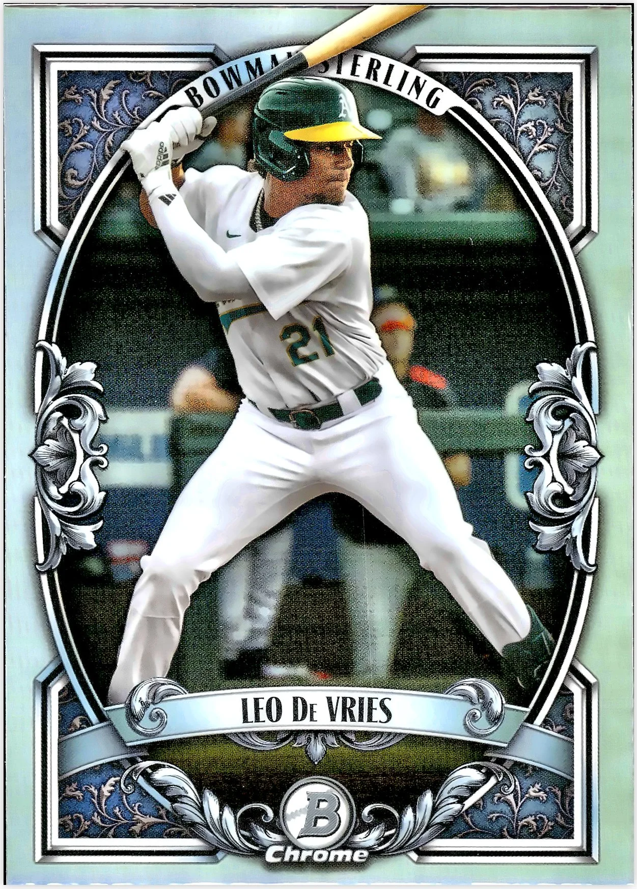 Leo De Vries #BST-9 Bowman Sterling 2026 Bowman Chrome baseball card - Front