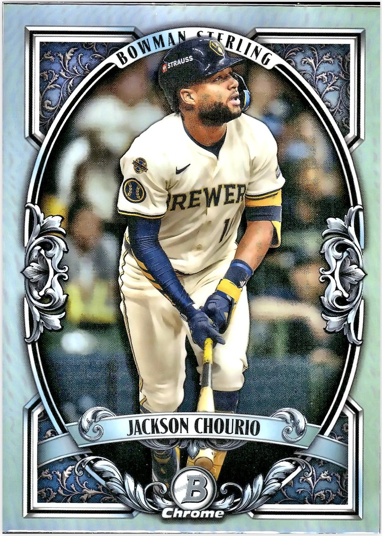 Jackson Chourio #BST-1 Bowman Sterling 2026 Bowman Chrome baseball card - Front