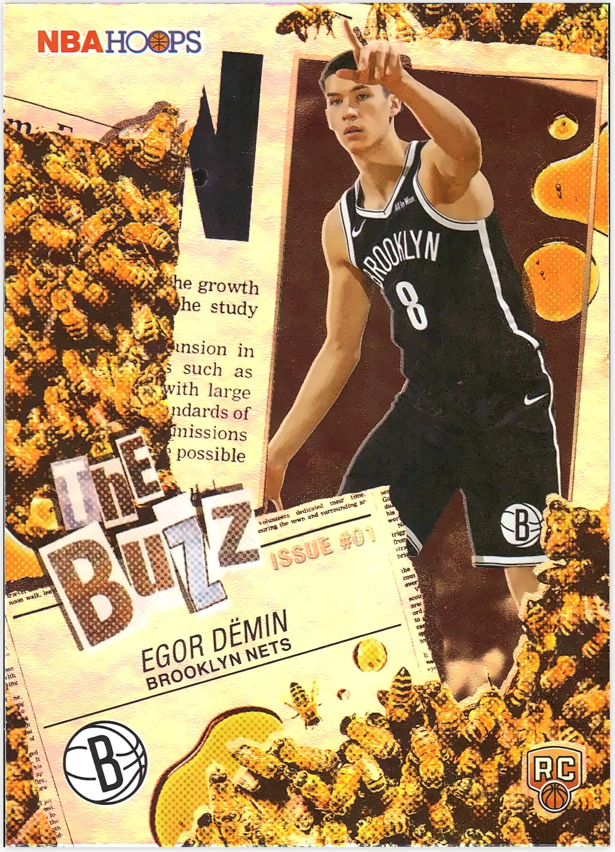 Egor Demin #TB-8 The Buzz Rookie Card 2026 NBA Hoops basketball rookie card - Front