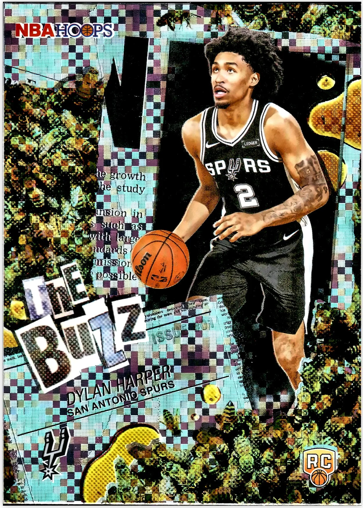 Dylan Harper #TB-2 The Buzz Light Burst Rookie Card 2026 NBA Hoops basketball rookie card - Front