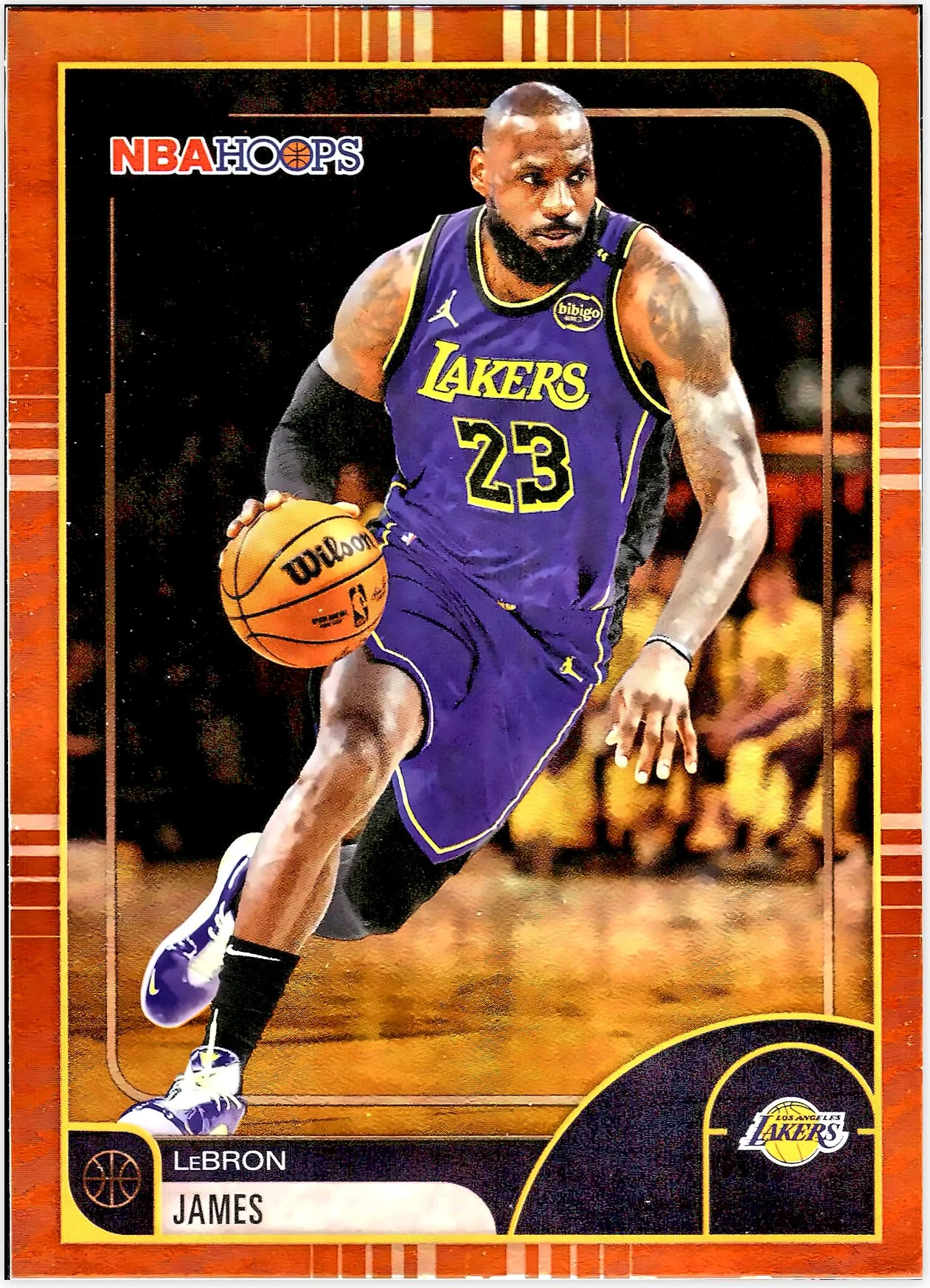 LeBron James #84 Orange Hoops 2026 NBA Hoops basketball card - Front