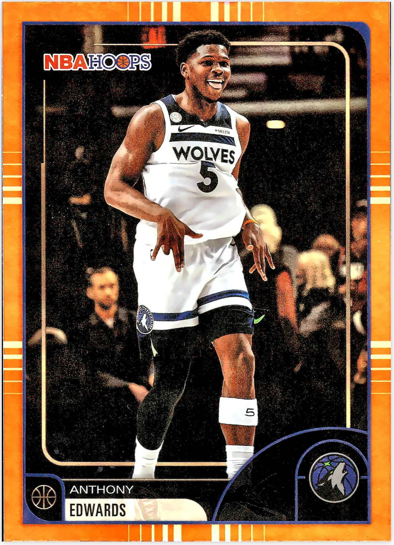 Anthony Edwards #195 Orange Hoops 2026 NBA Hoops basketball card - Front