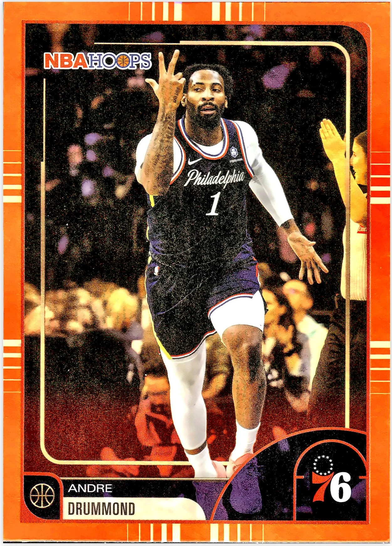 Andre Drummond #60 Orange Hoops 2026 NBA Hoops basketball card - Front
