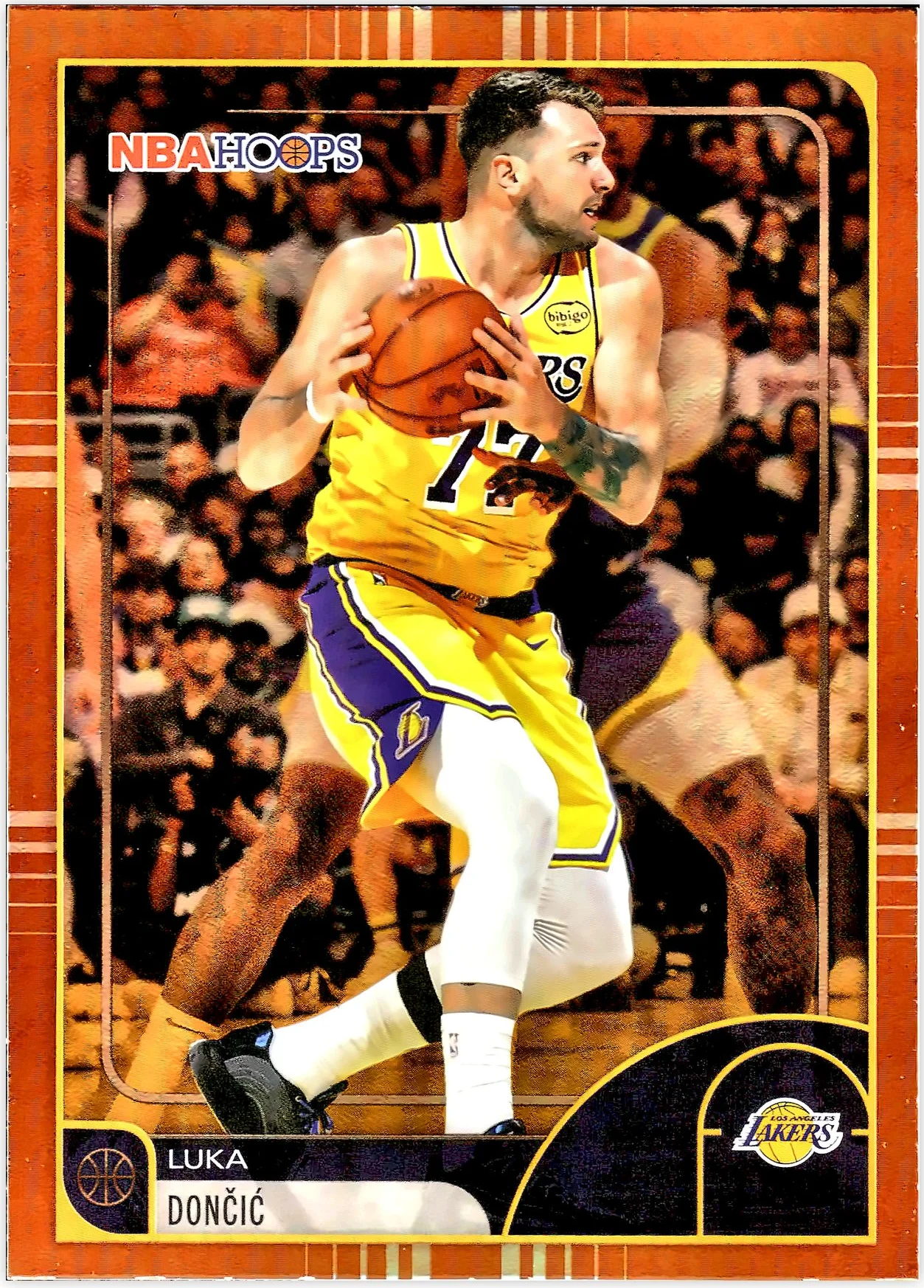 Luka Dončić #8 Orange Hoops 2026 NBA Hoops basketball card - Front