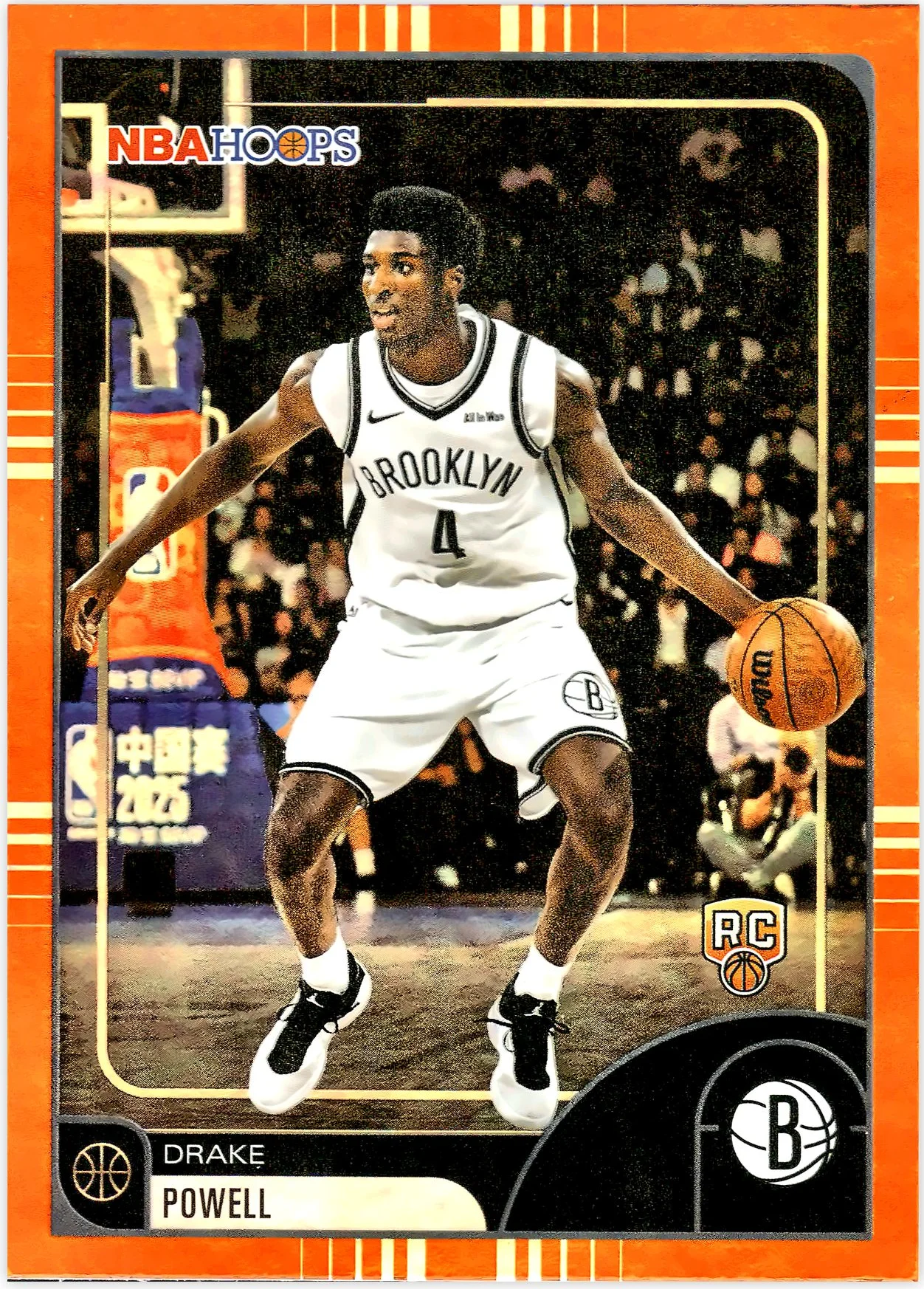 Drake Powell #93 Orange Hoops Rookie Card 2026 NBA Hoops basketball rookie card - Front