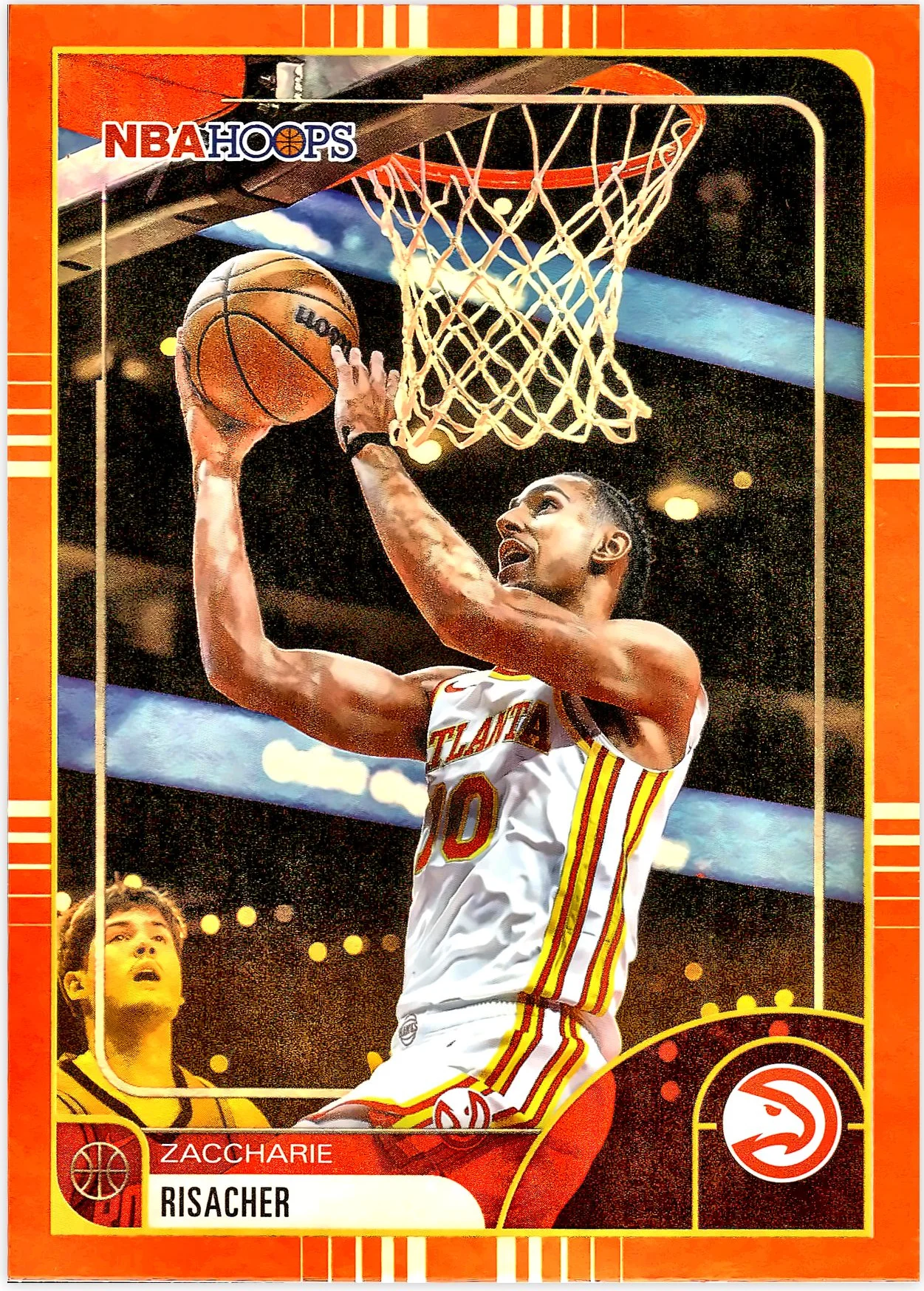 Zaccharie Risacher #105 Orange Hoops 2026 NBA Hoops basketball card - Front