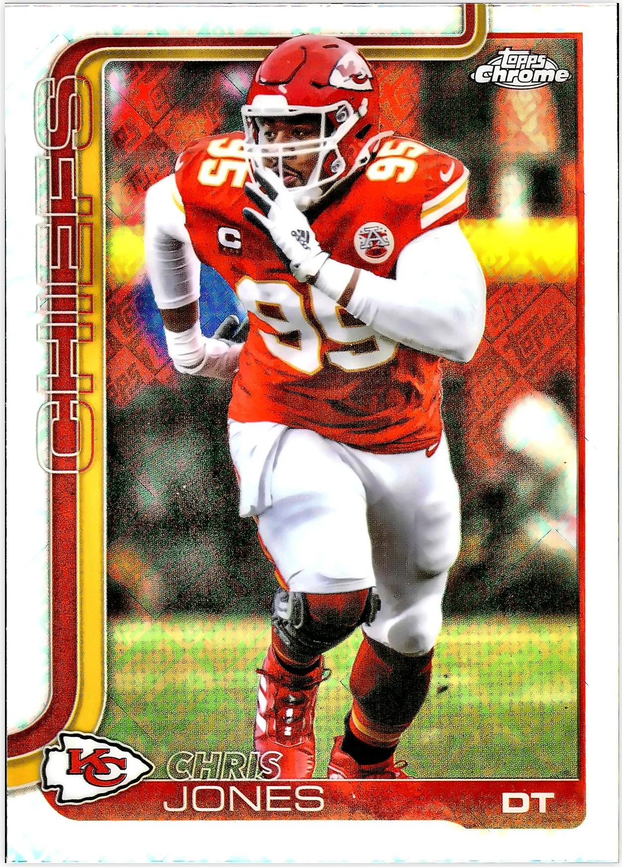 Chris Jones #153 Topps Foil Parallel 2025 Topps Chrome Football football card - Front