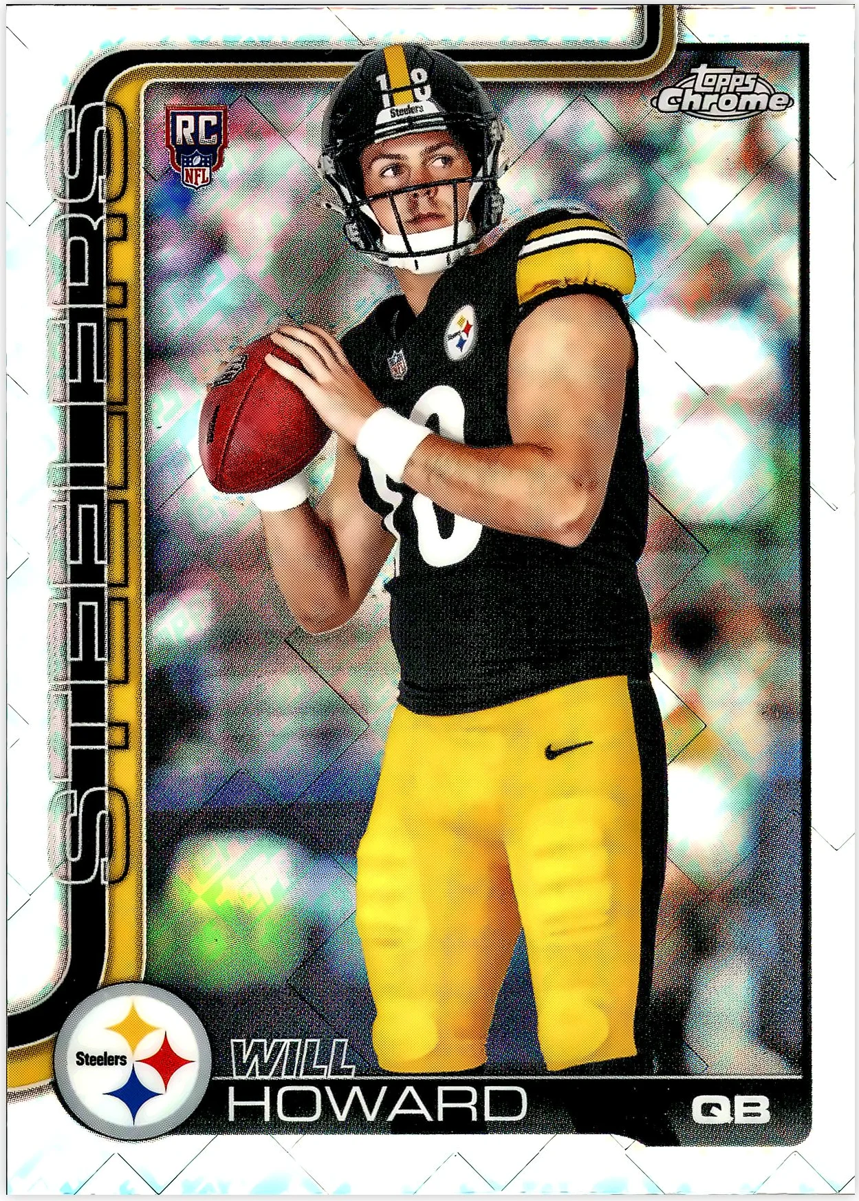 Will Howard #321 Topps Foil Parallel Rookie Card 2025 Topps Chrome Football football rookie card - Front