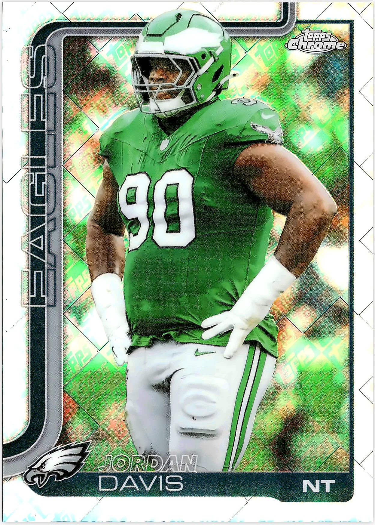 Jordan Davis #249 Topps Foil Parallel 2025 Topps Chrome Football football card - Front