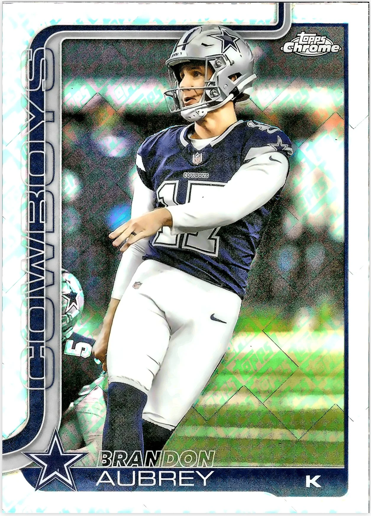 Brandon Aubrey #81 Topps Foil Parallel 2025 Topps Chrome Football football card - Front