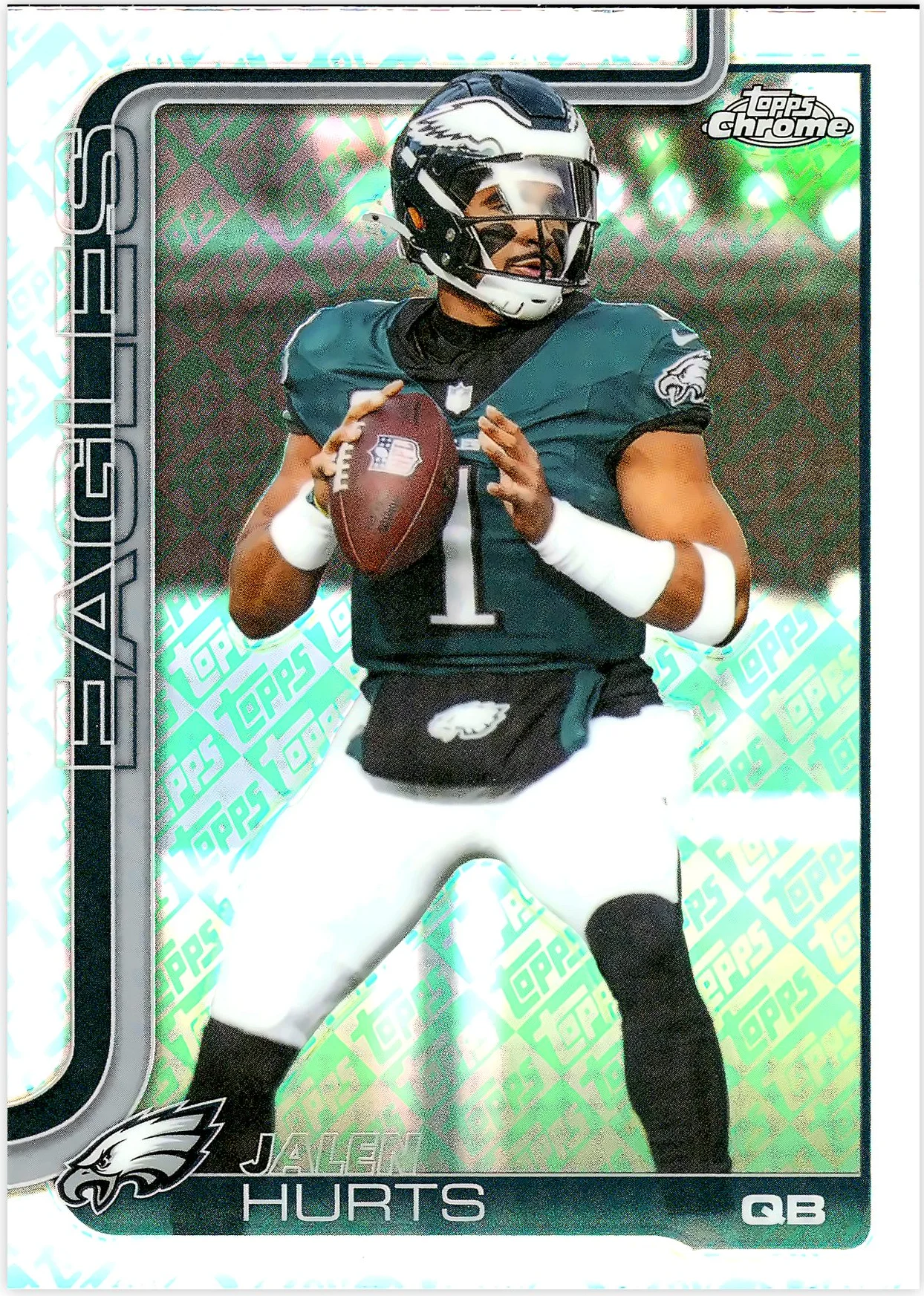 Jalen Hurts #247 Topps Foil Parallel 2025 Topps Chrome Football football card - Front