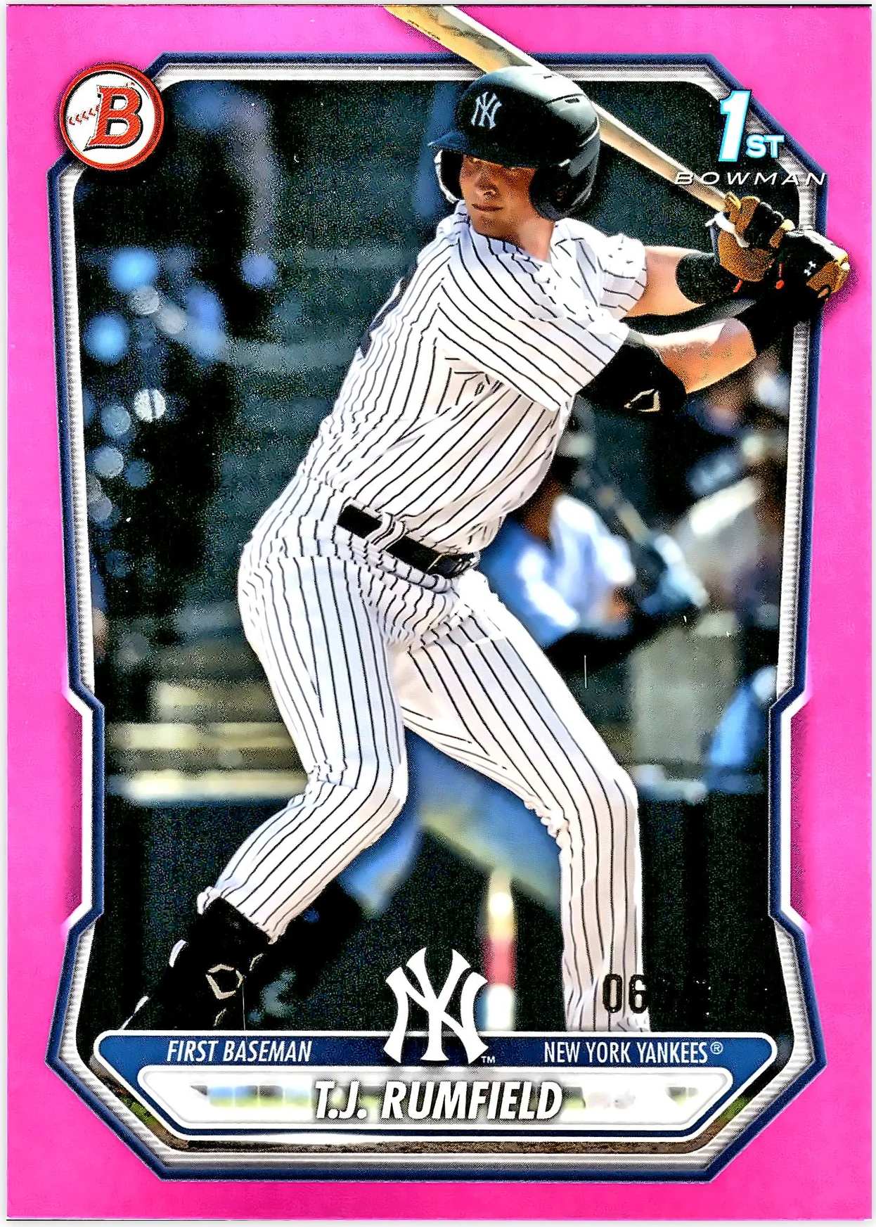 T.J. Rumfield #BP-134 Pink Border /175 2026 Baseball baseball card - Front