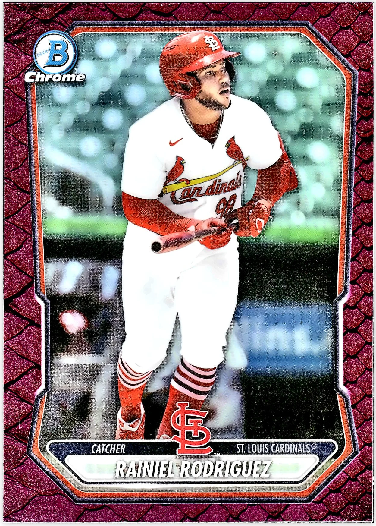 Rainiel Rodriguez #BCP-54 Reptilian Fuchsia Refractor /199 2026 Baseball baseball card - Front