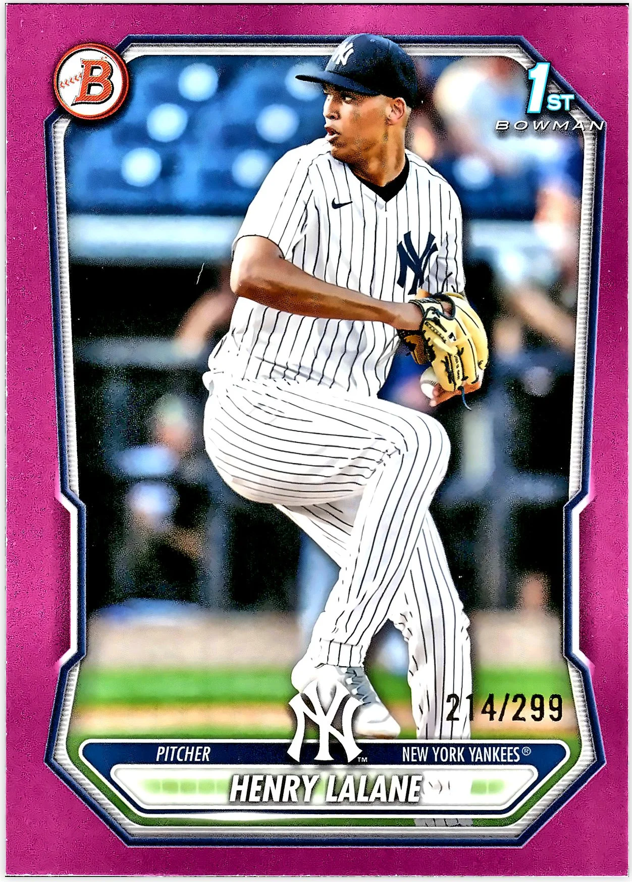 Henry Lalane #BP-104 Fuchsia Border /299 2026 Baseball baseball card - Front