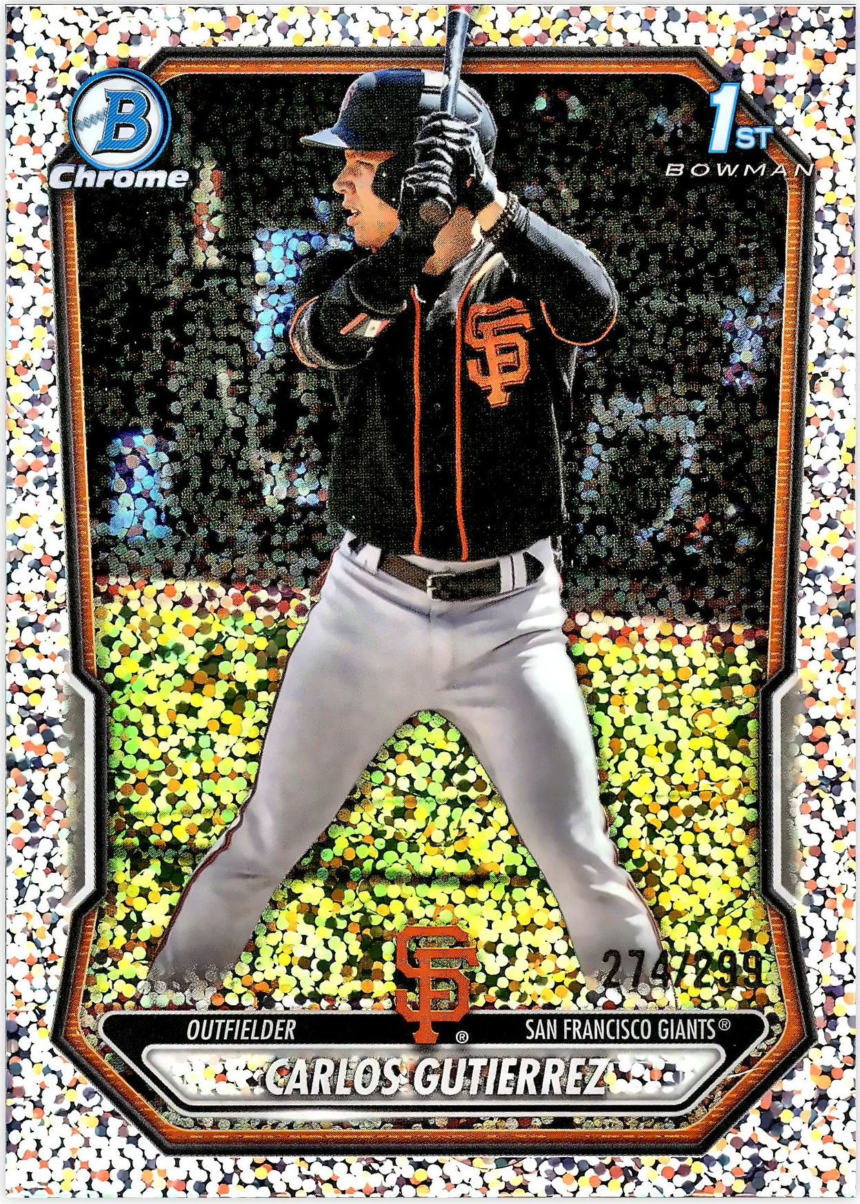 Carlos Gutierrez #BCP-14 Mini Diamond Refractor /299 2026 Baseball baseball card - Front