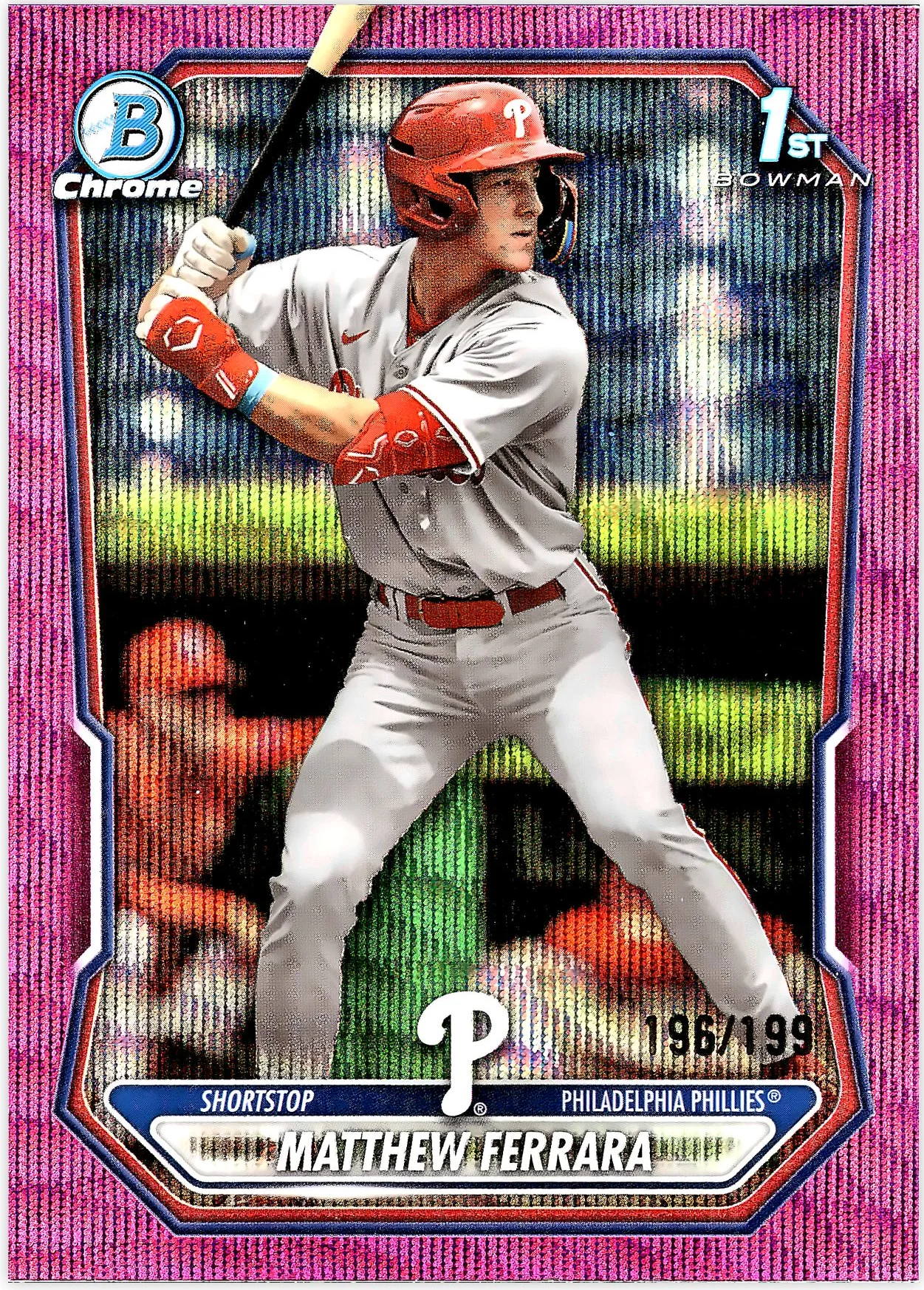 Matthew Ferrara #BCP-110 Fuchsia Wave Refractor /199 2026 Baseball baseball card - Front