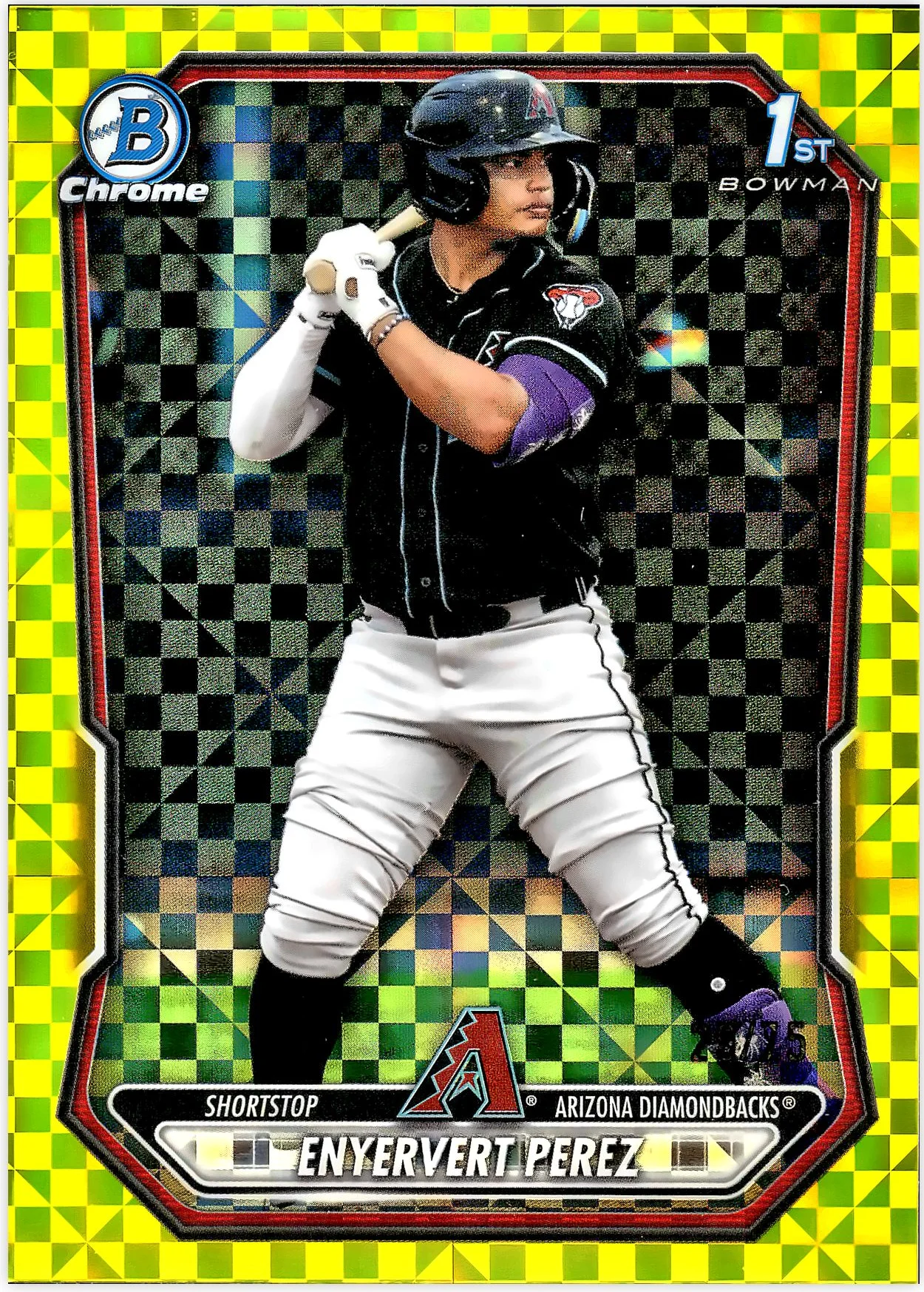Enyervert Perez #BCP-71 Yellow X-Fractor /75 2026 Baseball baseball card - Front