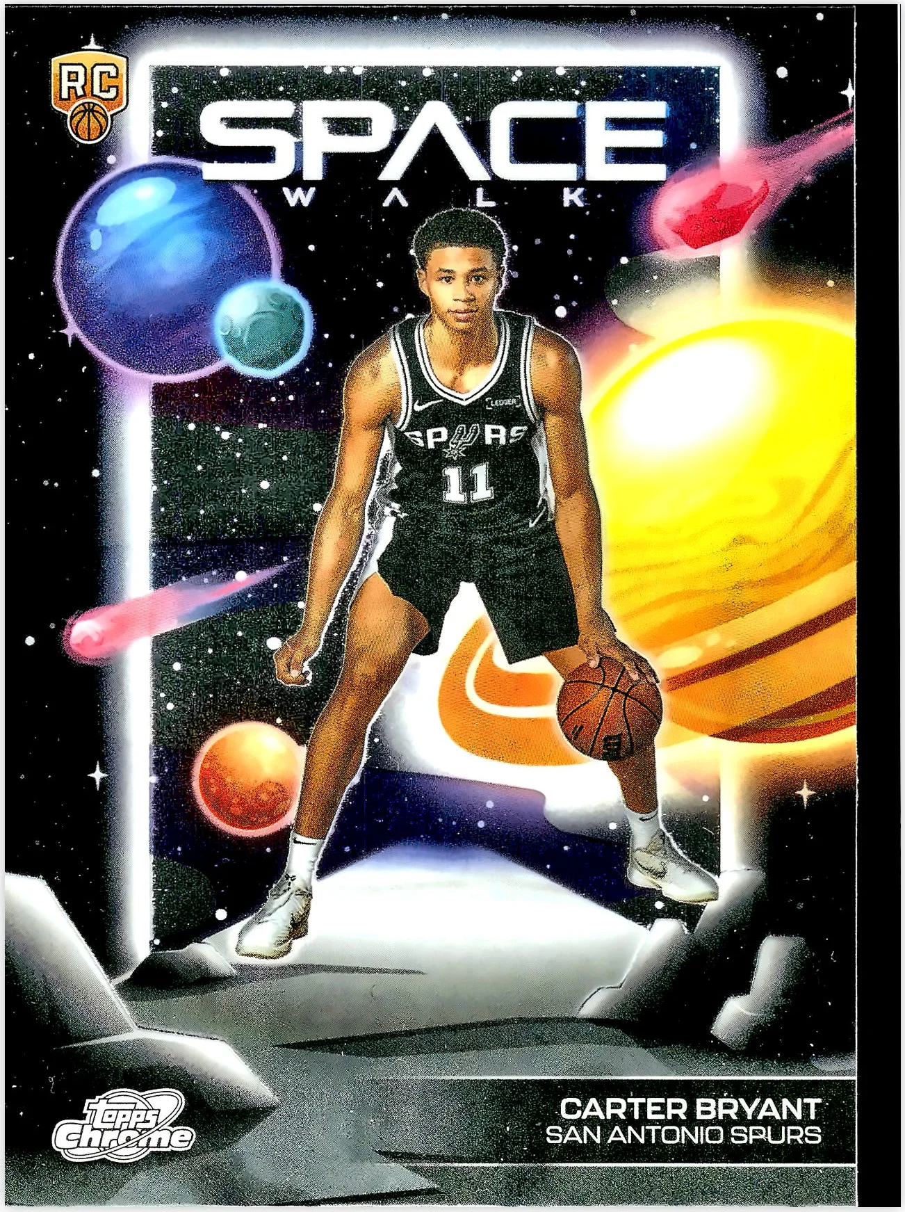 Carter Bryant #SW-9 Space Walk Rookie Card 2026 Cosmic Chrome Basketball basketball rookie card - Front