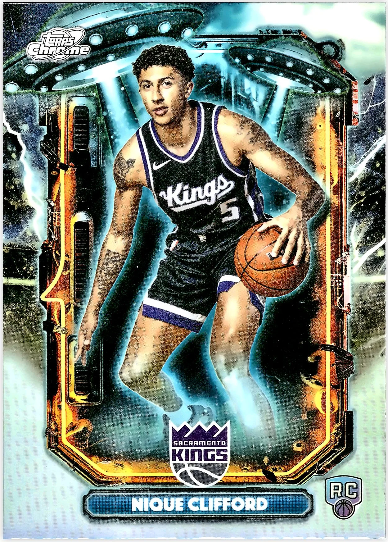 Nique Clifford #ET-25 Extraterrestrial Talent Refractor Rookie Card 2026 Cosmic Chrome Basketball basketball rookie card - Front