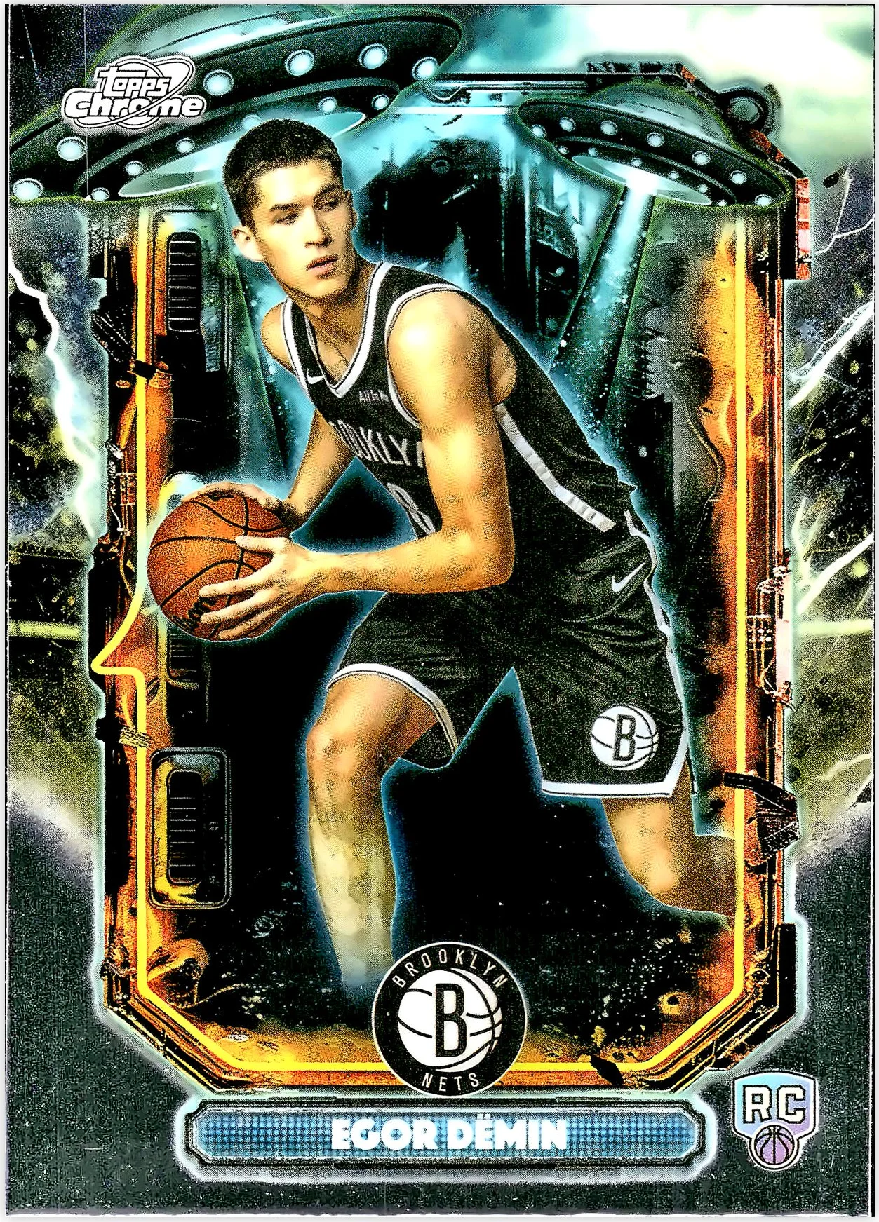 Egor Demin #ET-18 Extraterrestrial Talent Rookie Card 2026 Cosmic Chrome Basketball basketball rookie card - Front