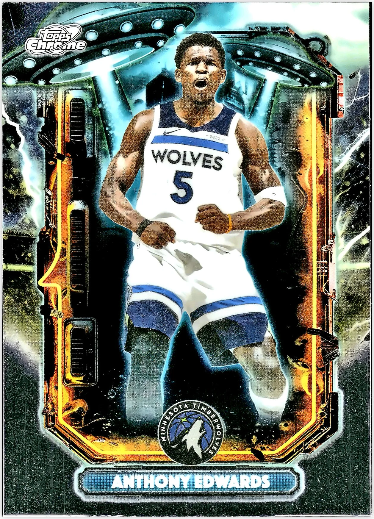 Anthony Edwards #ET-2 Extraterrestrial Talent 2026 Cosmic Chrome Basketball basketball card - Front