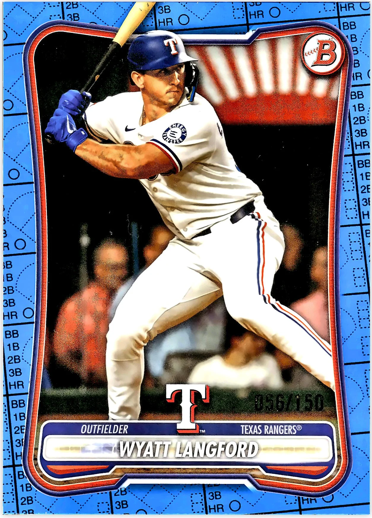 Wyatt Langford #88 Blue /150 2026 Baseball baseball card - Front