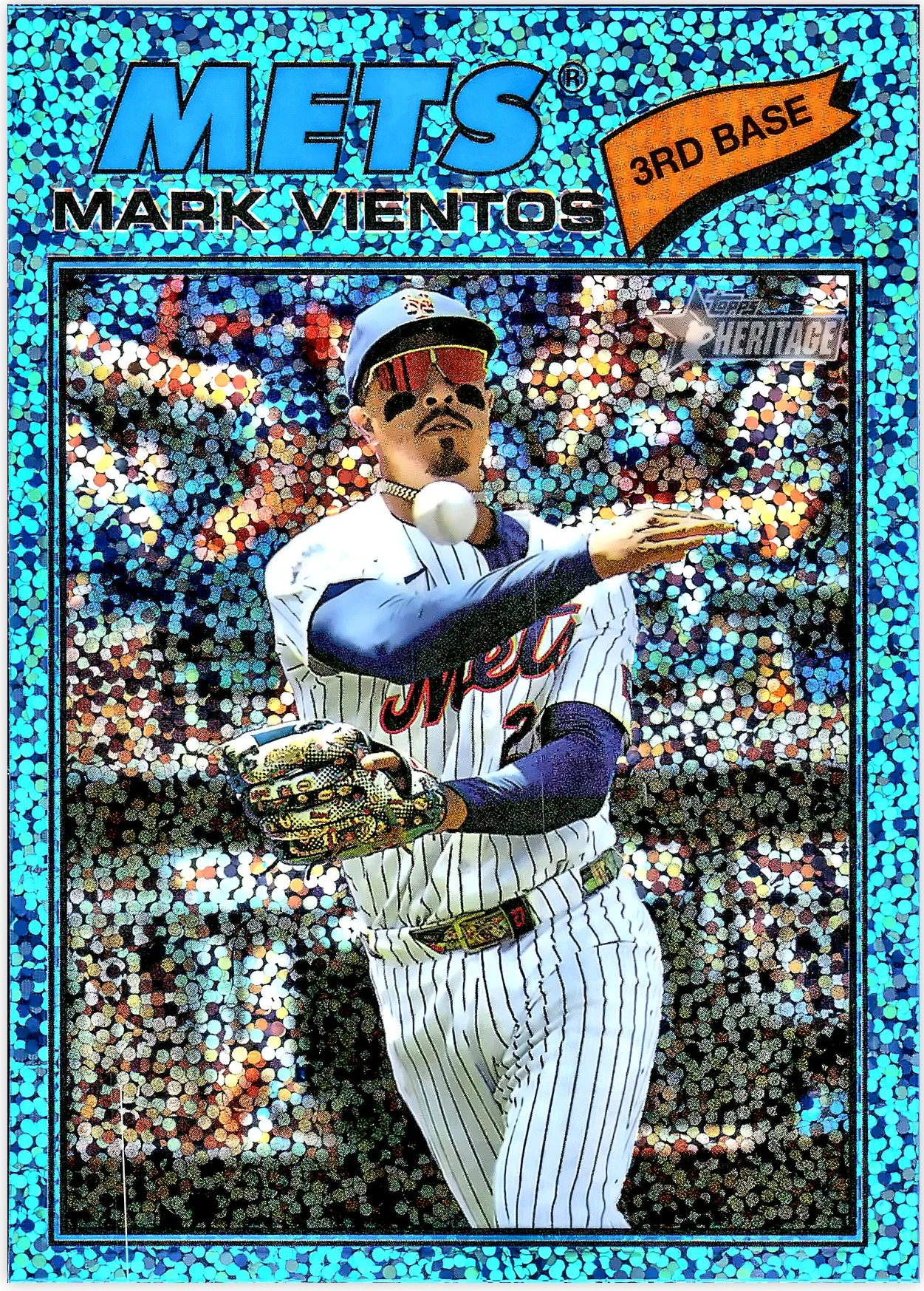 Mark Vientos #77 Light Blue Sparkle 2026 Heritage baseball card - Front