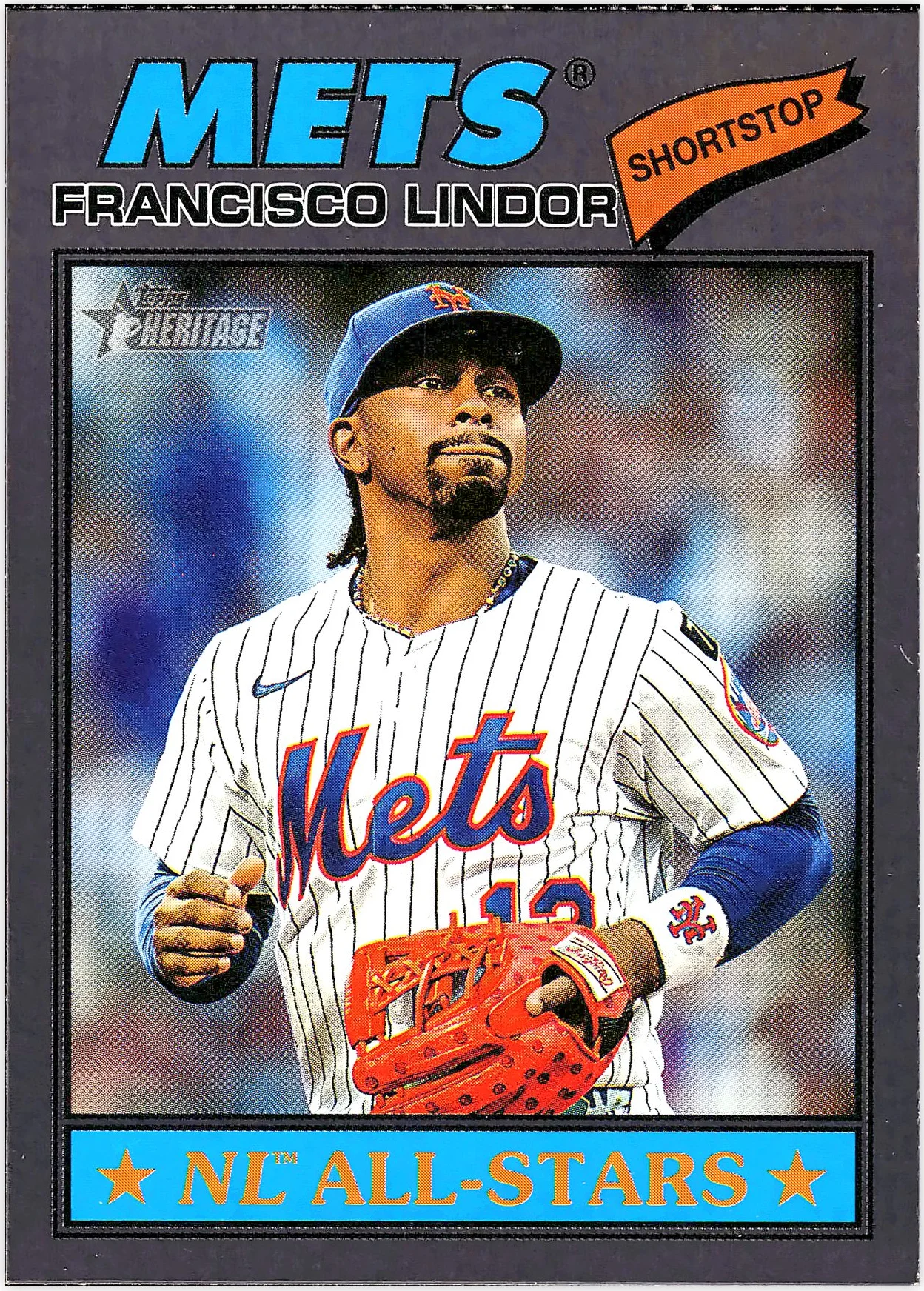 Francisco Lindor #146 Dark Gray Bordered 2026 Heritage baseball card - Front