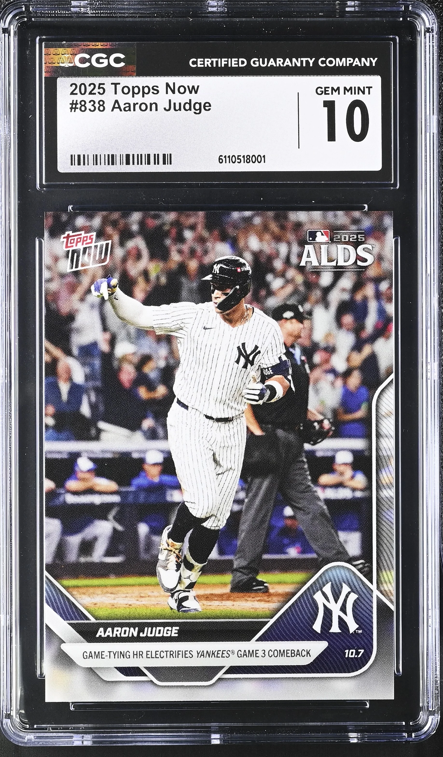 Aaron Judge 2025 Topps Now #838 baseball card - Front