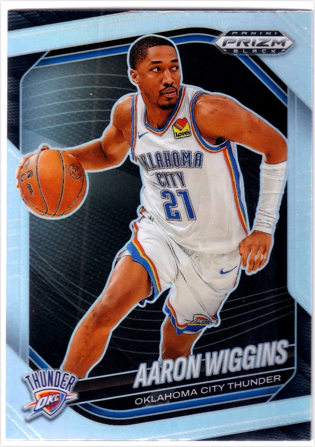 Aaron Wiggins 2024-25 Panini Prizm Black #230 Silver basketball card - Front