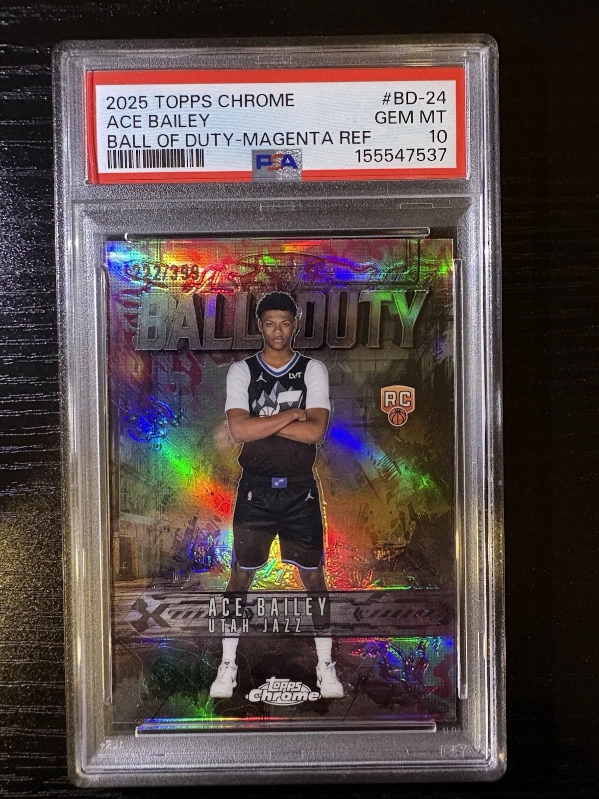 Ace Bailey 2025 Topps Chrome Basketball card