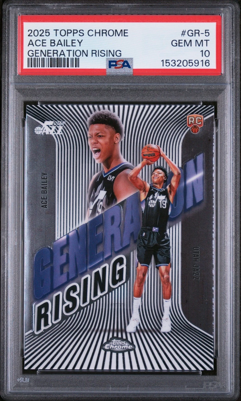 Ace Bailey 2025 Topps Chrome Basketball card