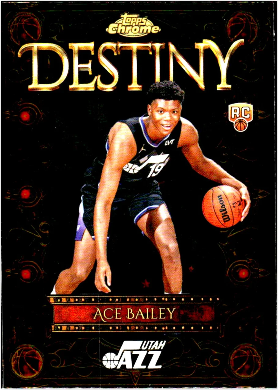 Ace Bailey 2025-26 Topps Chrome #D-5 Destiny basketball card - Front