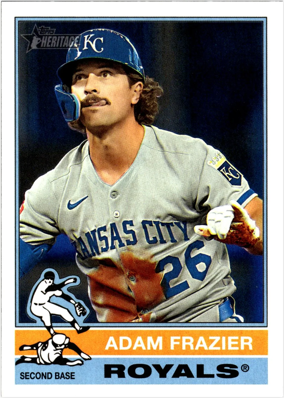 Adam Frazier 2025 Topps Heritage #606 Chrome baseball card - Front