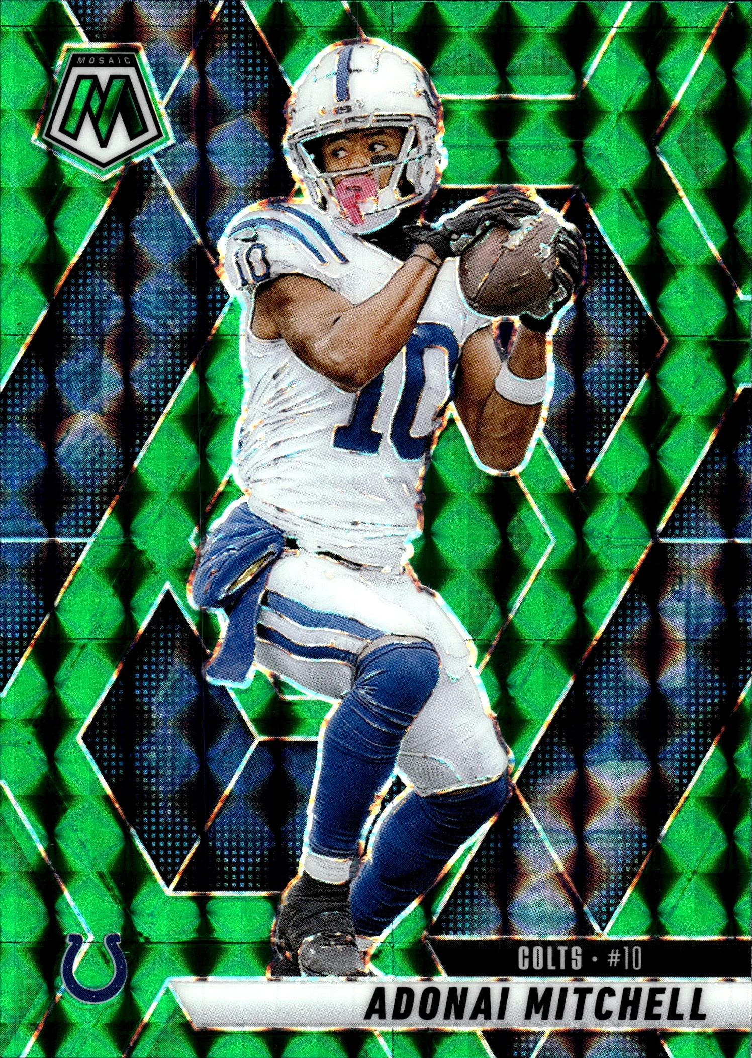 Adonai Mitchell 2025 Panini Mosaic #203 Mosaic Green football card - Front