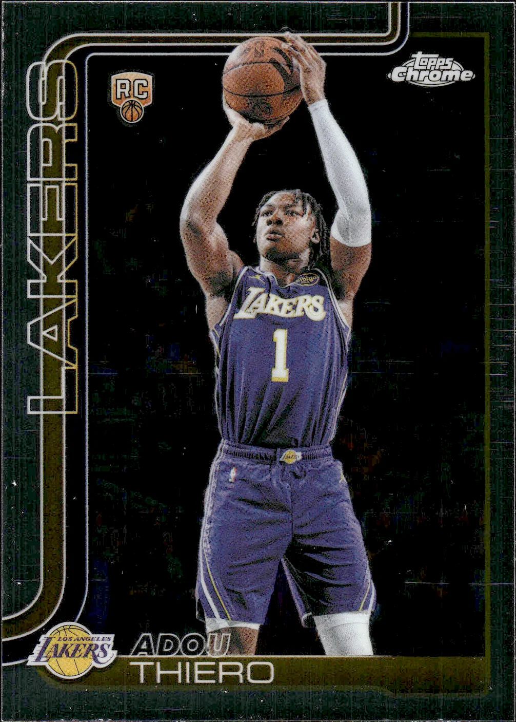 Adou Thiero #186 Rookie Card 2025 Topps Chrome Update Basketball basketball rookie card - Front