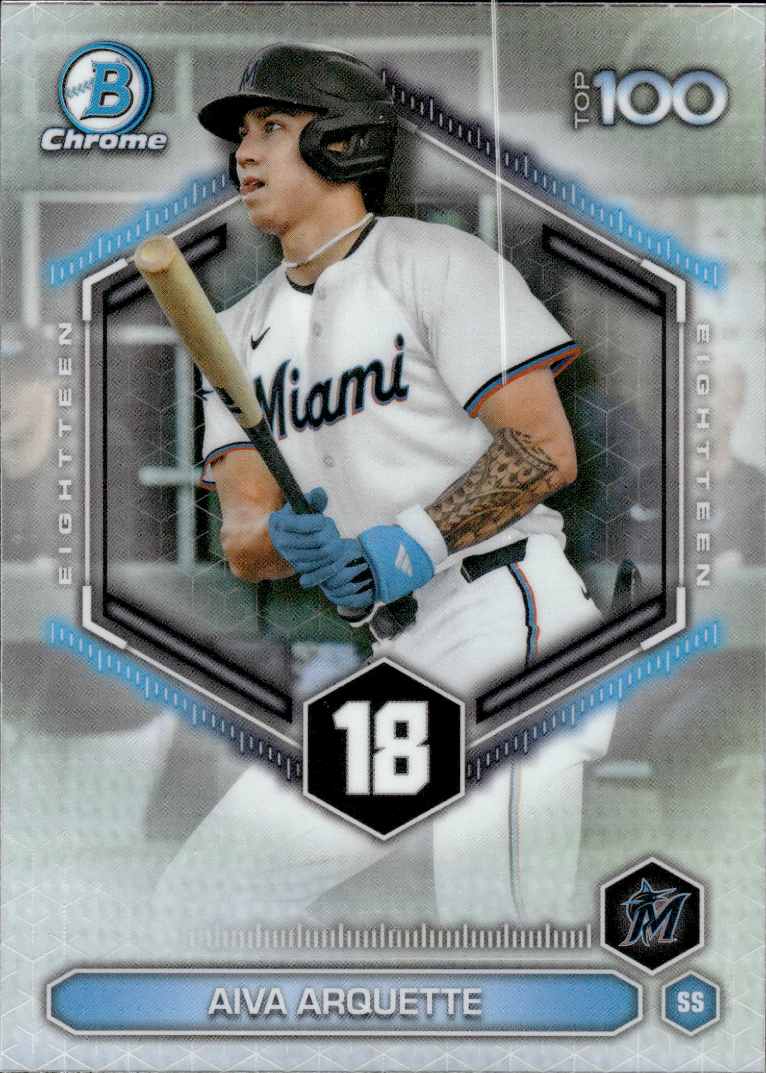 Aiva Arquette #BTP-18 2026 Topps Bowman Chrome Baseball Top 100 baseball card - Front