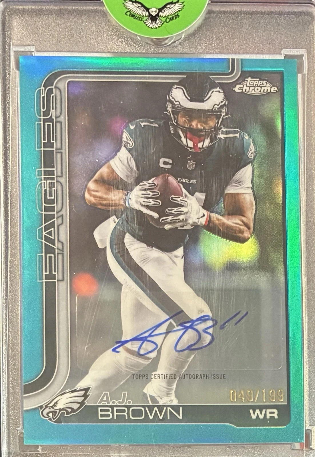 A.J. Brown 2025 Topps Chrome Football card