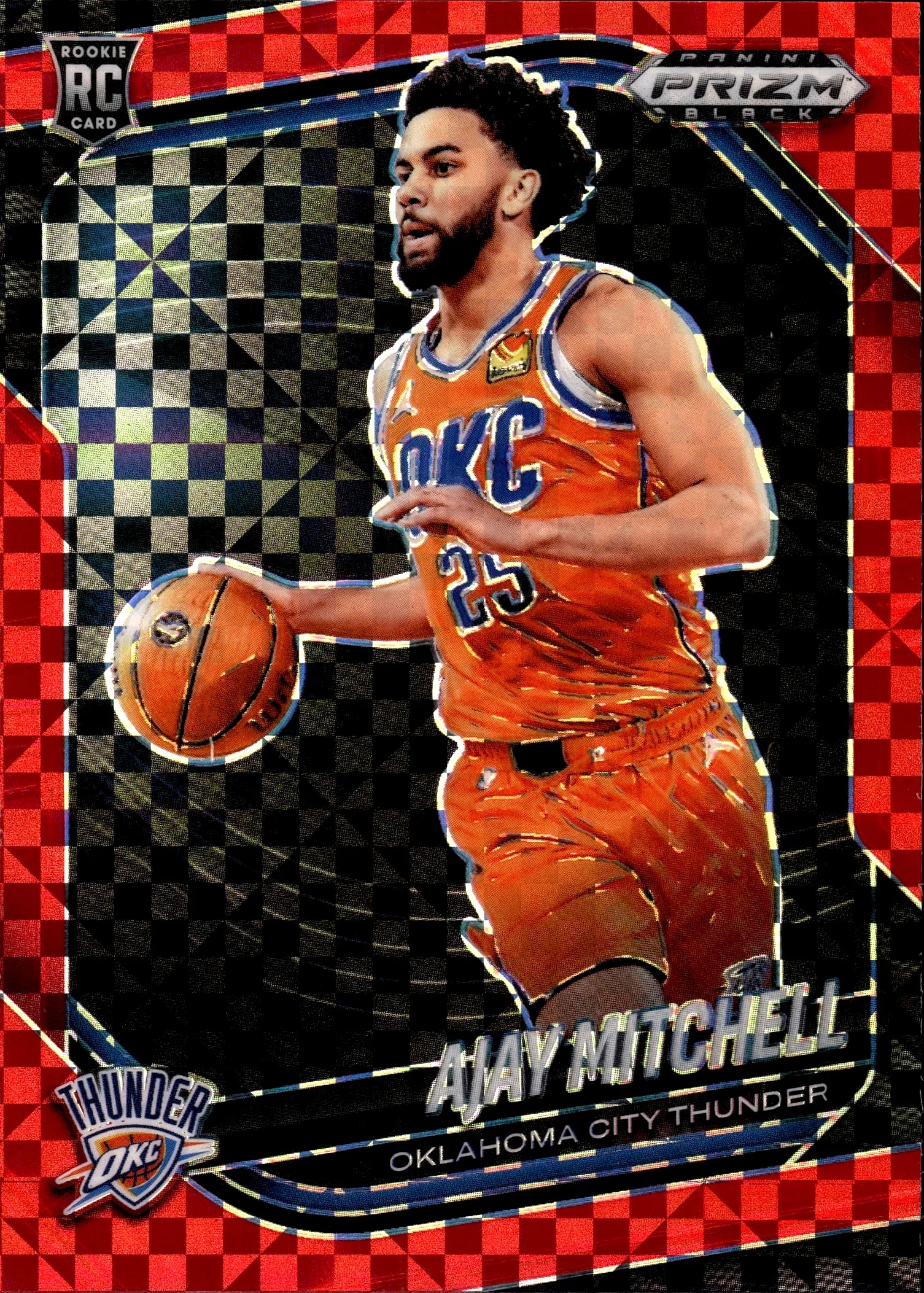 Ajay Mitchell 2024-25 Panini Prizm Black #133 Red Power basketball card - Front