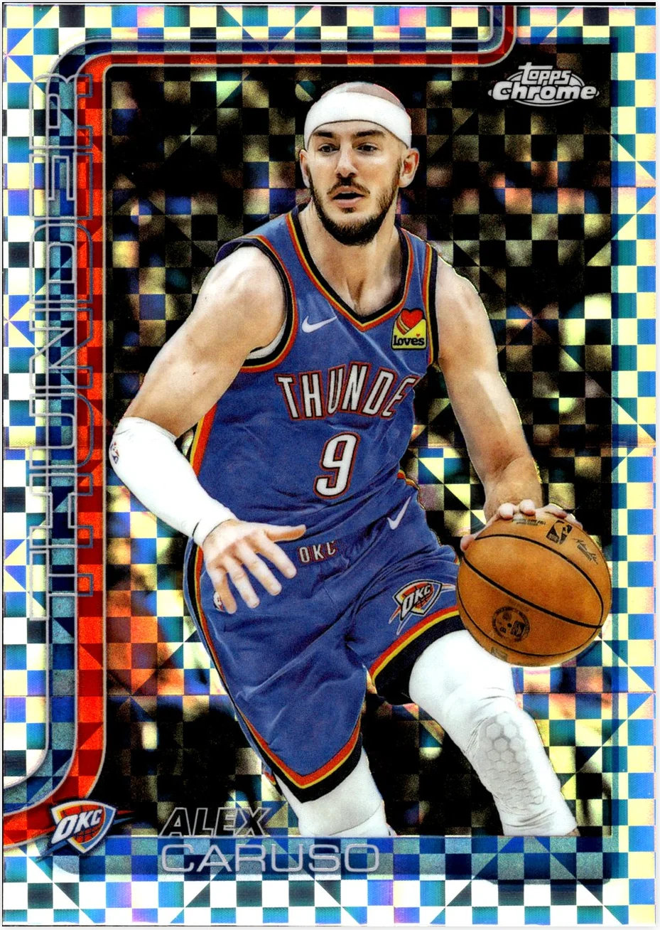 Alex Caruso 2025-26 Topps Chrome #170 X-Fractor basketball card - Front