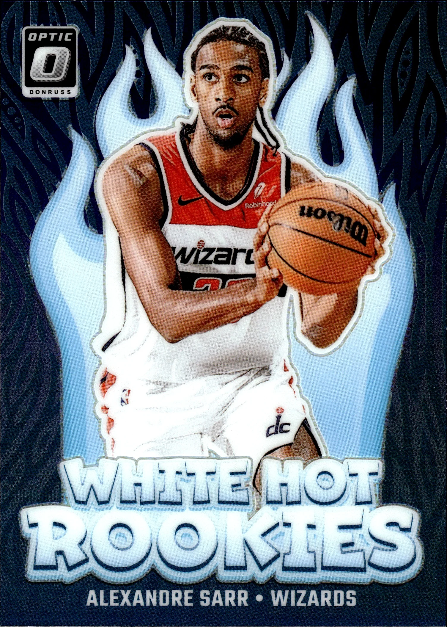 Alexandre Sarr 2024-25 Donruss Optic #14 White Hot Rookies Purple basketball card - Front