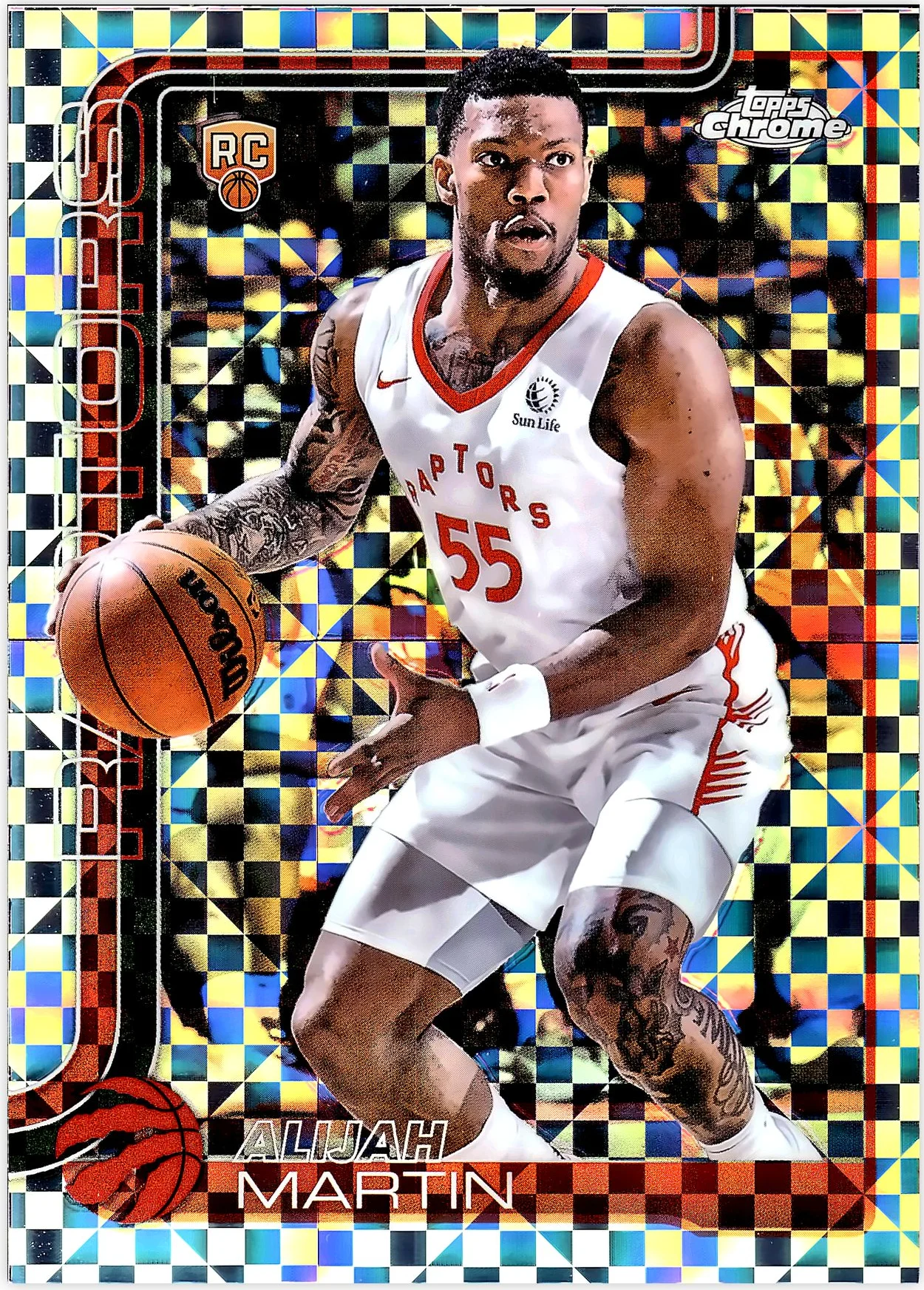 Alijah Martin 2025-26 Topps Chrome #290 X-Fractor basketball rookie card - Front