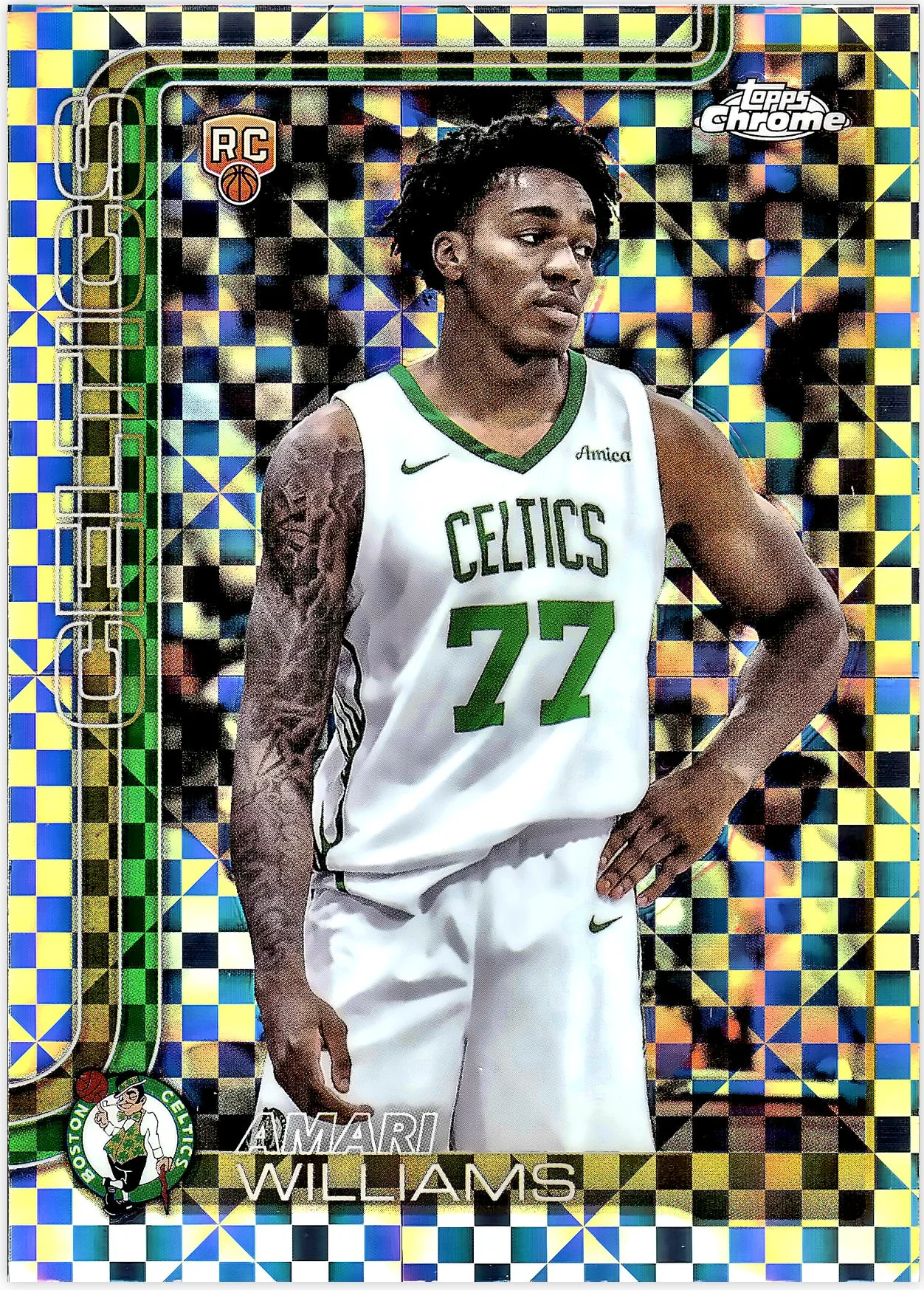 Amari Williams 2025-26 Topps Chrome #297 X-Fractor basketball rookie card - Front
