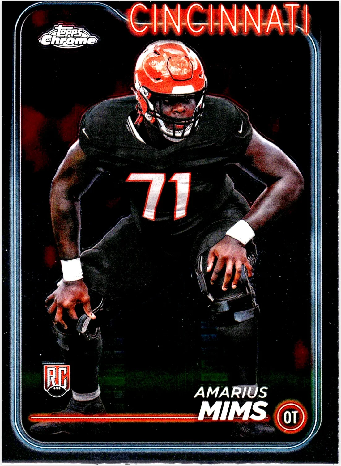 Amarius Mims 2024 Topps Chrome #271 football rookie card - Front