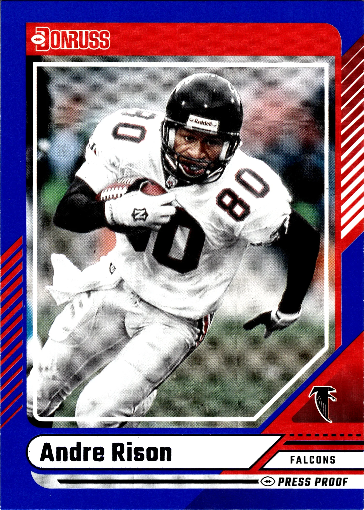 Andre Rison 2024 Donruss #222 Press Proof Blue football card - Front